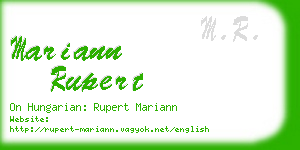 mariann rupert business card